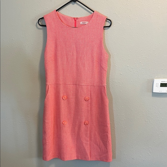 Cath Kidston Coral Pink Sleeveless Tweed Sheath Dress - Picture 1 of 8